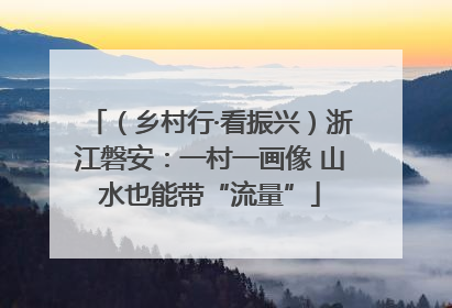 （乡村行·看振兴）浙江磐安：一村一画像 山水也能带“流量”