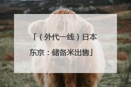 （外代一线）日本东京：储备米出售
