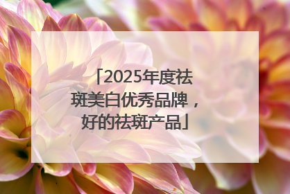 2025年度祛斑美白优秀品牌，好的祛斑产品