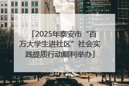 2025年泰安市“百万大学生进社区”社会实践提质行动顺利举办