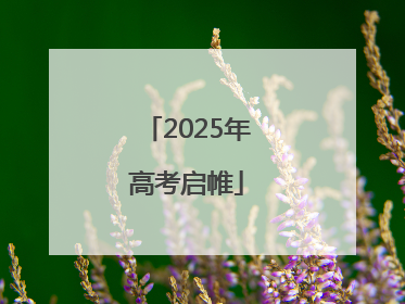 2025年高考启帷