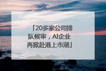 20多家公司排队候审，AI企业再掀赴港上市潮