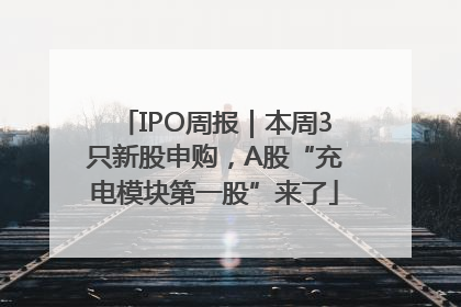 IPO周报｜本周3只新股申购，A股“充电模块第一股”来了